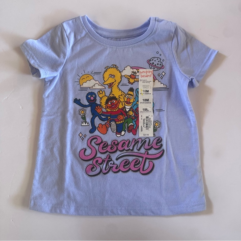 Jumping Beans Light Blue Sesame Street Tee